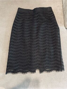 Milly Black Lace Pencil Skirt